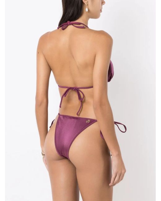 Brigitte Bardot Purple Cut-Out Triangle-Cup Bikini