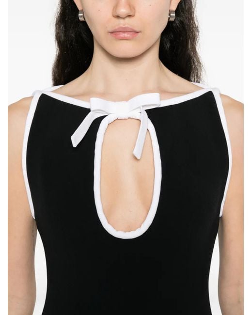 ROWEN ROSE Black Keyhole-Neck Sleeveless Midi Dress