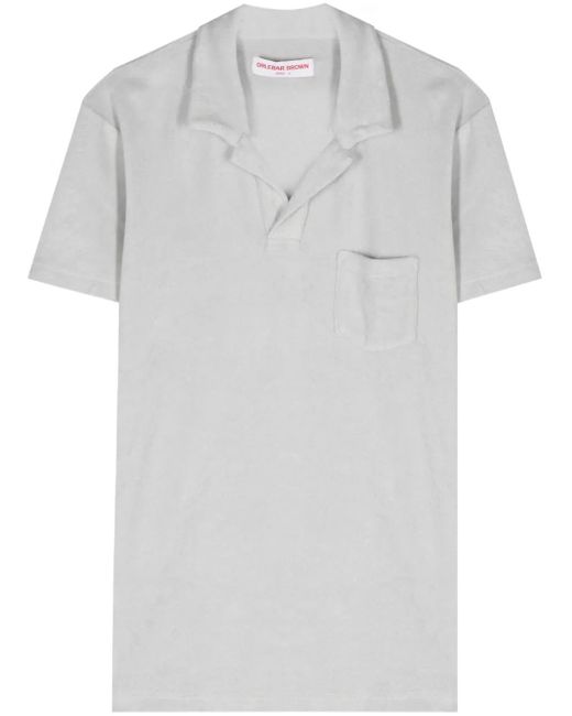 Orlebar Brown Gray Terry Towelling Polo Shirt for men