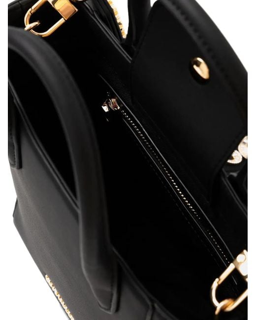 Love Moschino Black Jewel-Embellished Top-Handle Bag