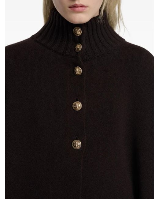 Barrie ハイネック ポンチョ Brown