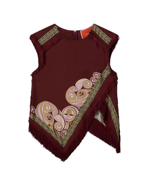 LaDoubleJ Red Scarf Top