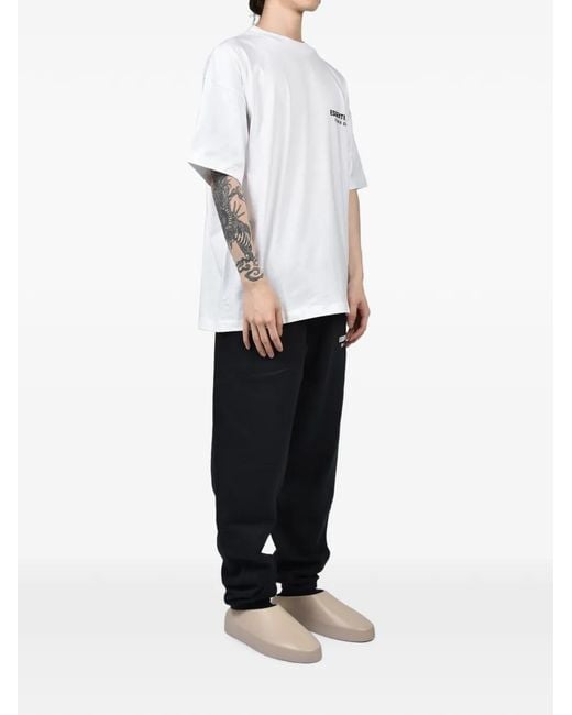 Essentials Black Logo-Print Track Pants for men