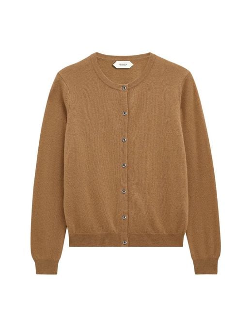 Pringle of Scotland Natural Crew-Neck Cashmere Cardigan