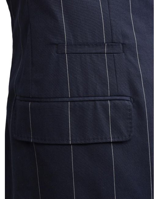Blazer a rayas diplomáticas Brunello Cucinelli de hombre de color Blue