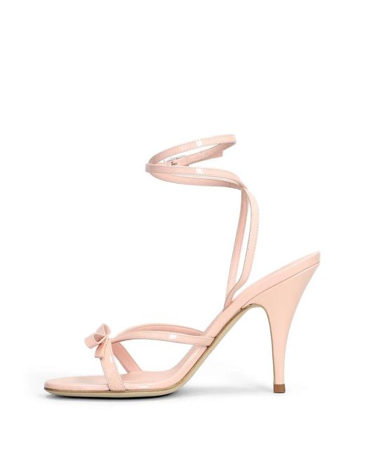 3Juin Pink Megan Charme Bow-Detail Wrap-Around Sandals