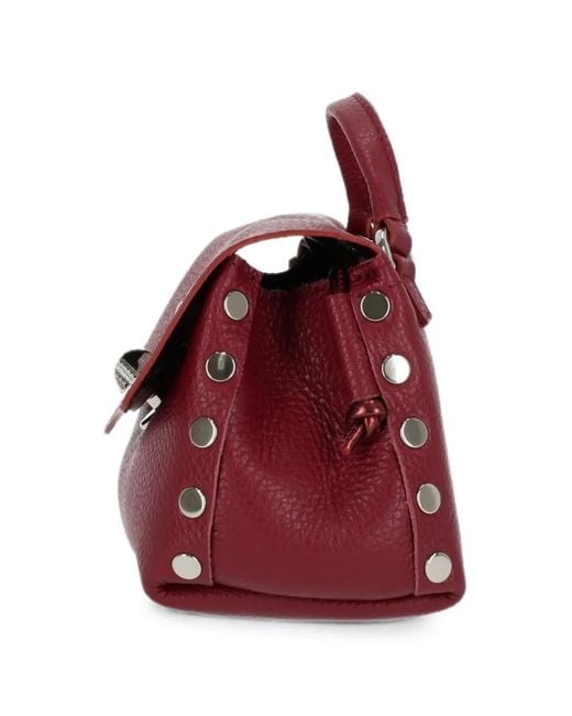 Zanellato Red Super Baby Postina Studded Cross Body Bag