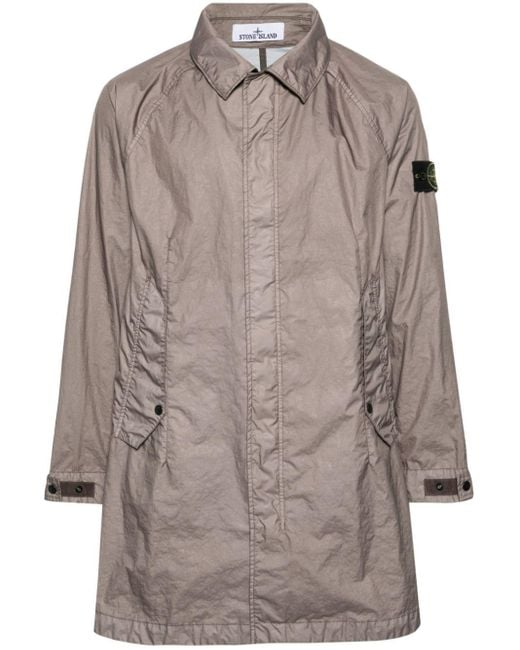 Stone Island Gray Membrana 3l Tc Crinkled Raincoat for men