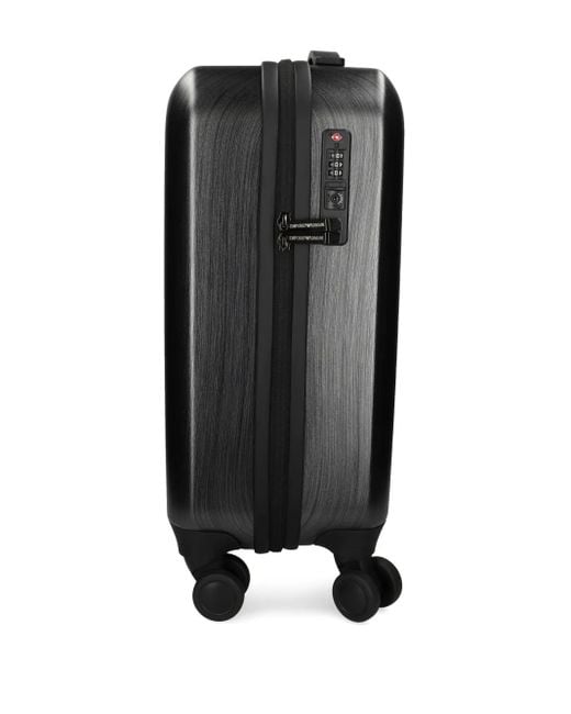 Emporio Armani Black Logo-Embossed Luggage
