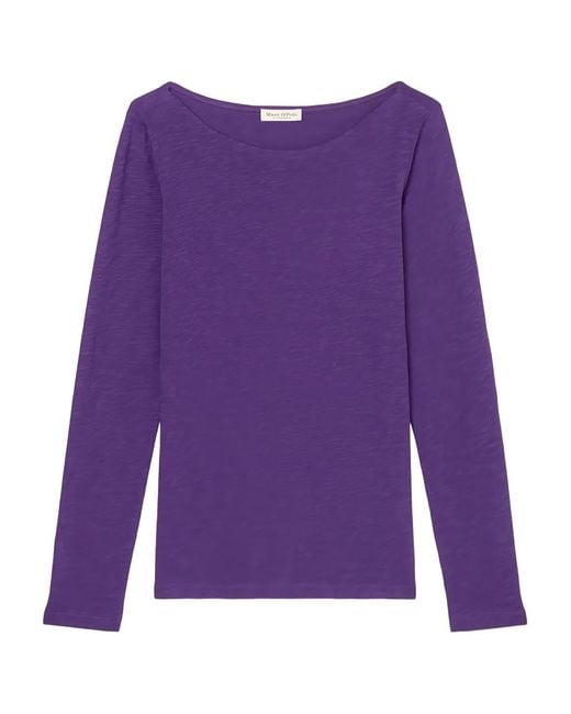 Marc O' Polo Purple Long-Sleeve Boat-Neck Top