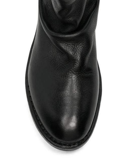 Moma Black Arizona Rear Zip-Fastening Leather Boots for men