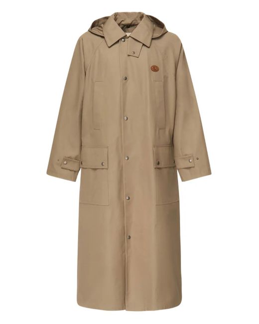 Abrigo con capucha y placa del logo Valentino Garavani de hombre de color Natural