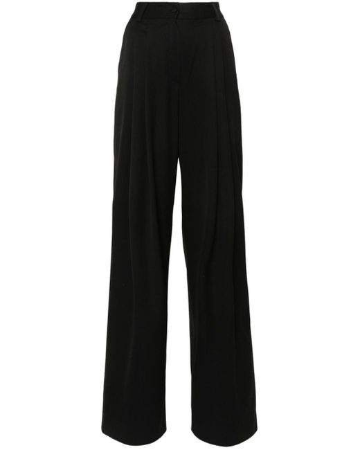 MANURI Black Bryce Pleat-detail Trousers