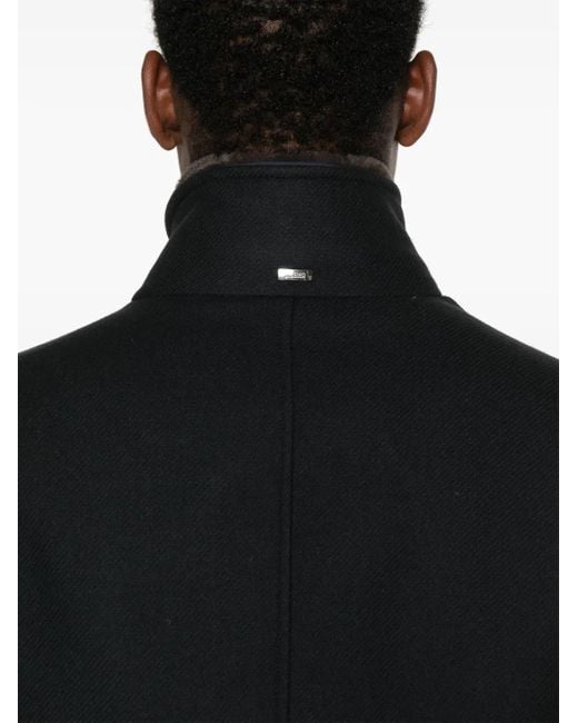 メンズ Herno エコファーカラーコート Black