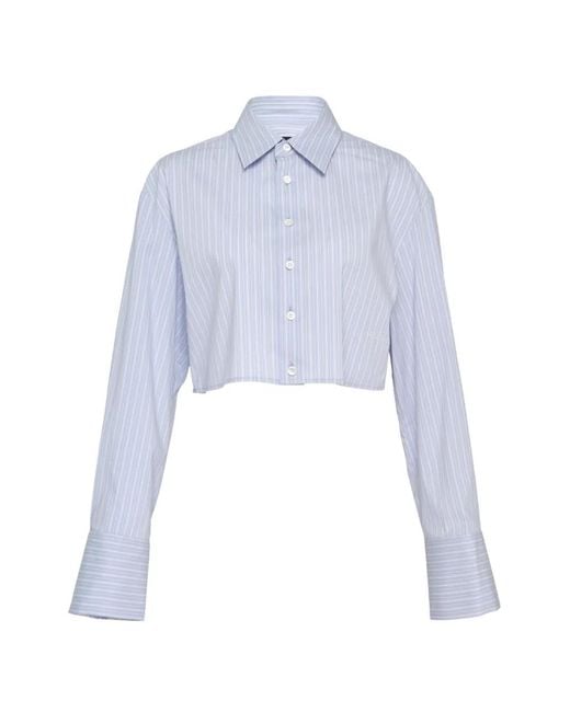 we11done White Striped Cropped Shirt