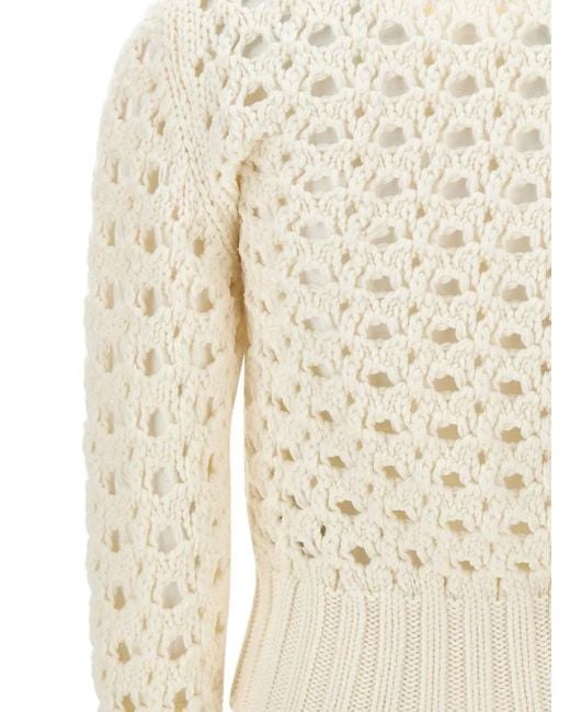 Eleventy Natural Pullover mit Lochmuster