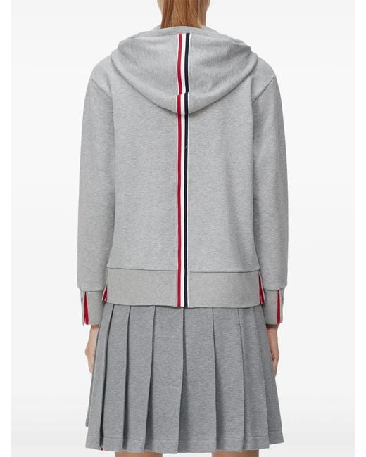 Thom Browne Gray Rwb-Stripe Cotton Hoodie