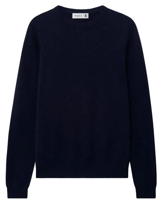 Pringle of Scotland Blue Round-Neck Cashmere Knitted Sweater for men