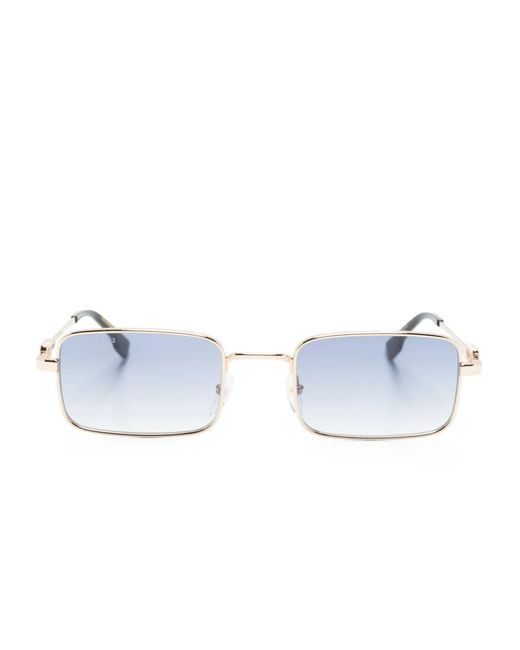 DSquared² Blue Engrave-Logo Rectangle-Frame Sunglasses for men