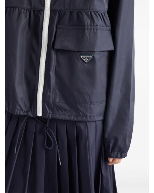 Veste Bomber En Nylon Recyclé Prada en coloris Blue