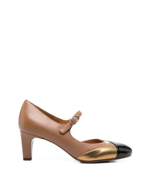 Chie Mihara Brown Colour-Block Buckle-Fastening Pumps