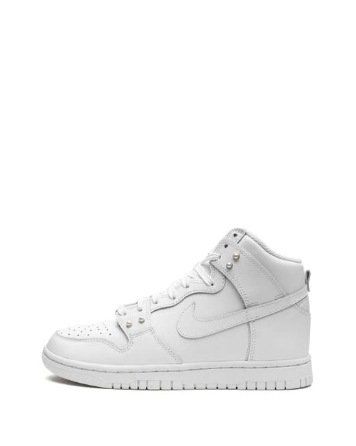 Nike White Dunk High Leather Sneakers