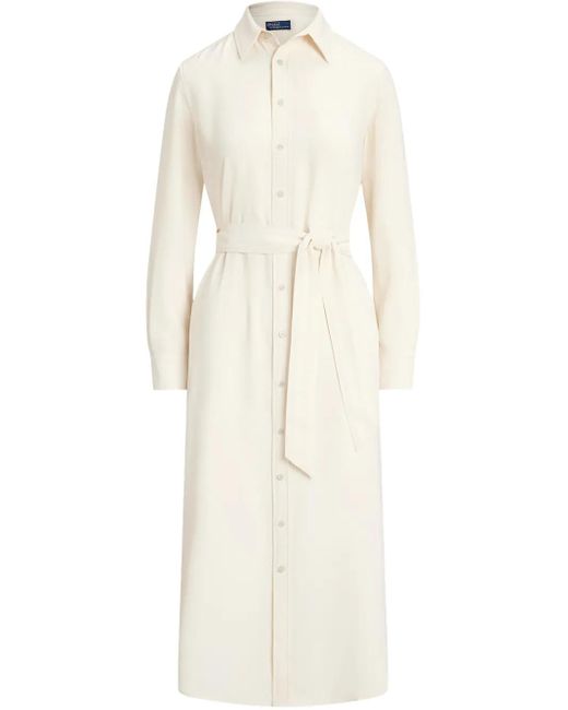 Polo Ralph Lauren サテン シャツドレス White