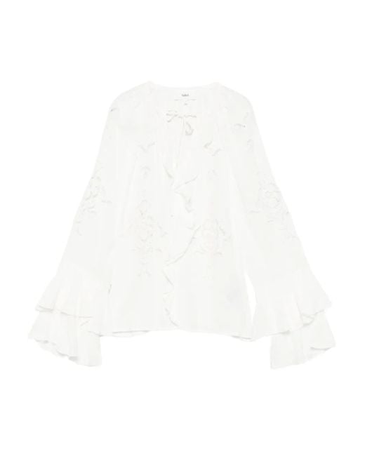 Blusa Omar con ojales bordados Ba&sh de color White
