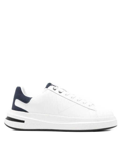 メンズ Guess レザー パネル スニーカー White