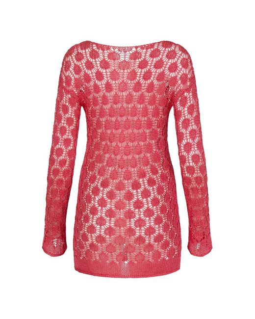 Paramidonna Red Mira Crochet Beach Dress