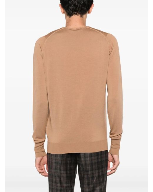 John Smedley Brown Marcus Virgin Wool Jumper for men