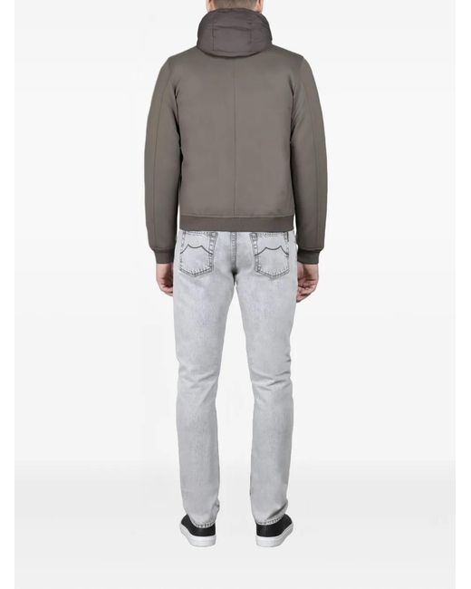 Moorer Gray Callum-Tz Hooded Button Jacket for men