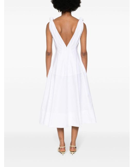 Bottega Veneta White Knot-detail Cotton Dress