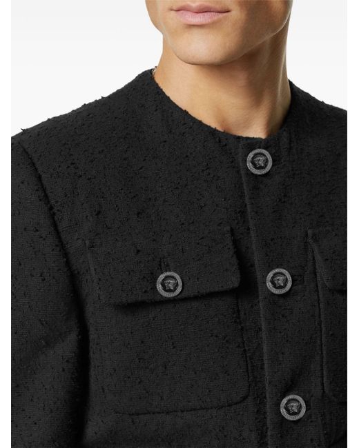 Versace Black Bouclé Tweed Jacket for men