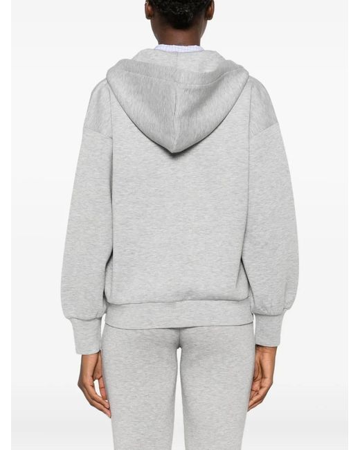 Twinset Gray Hooded Zip-Up Top