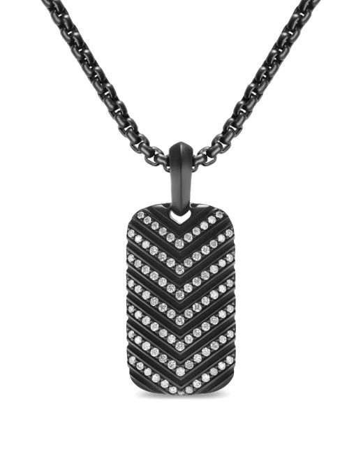 David Yurman White Chevron Tag Necklace for men