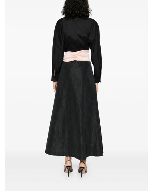 BERNADETTE Black Clarence Midi Dress