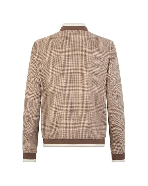 Herno Natural Houndstooth-Pattern Zip-Up Bomber Jacket for men