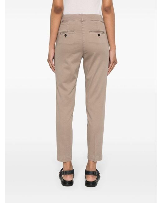 Peserico Pressed-crease Tapered Trousers in het Natural