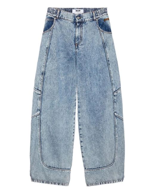 MSGM Jeans Met Vlakken in het Blue