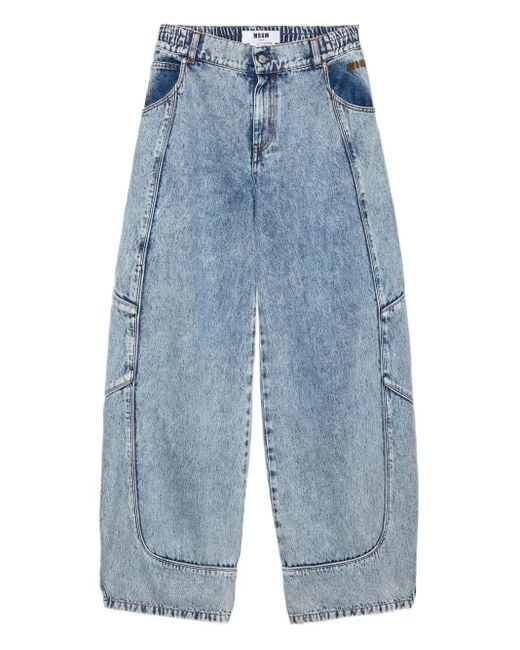 Jeans Con Design A Inserti di MSGM in Blue