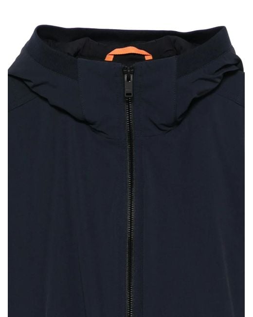 Boss Blue Logo-Patch Padded Jacket for men