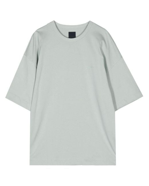 Juun.J Gray Embroidered-detail Cotton T-shirt for men