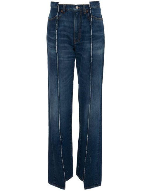 Victoria Beckham Gedeconstrueerde Jeans in het Blue