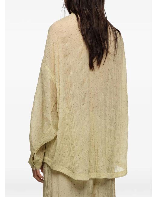 Bimba Y Lola Yellow Polka-Dot Oversized Shirt