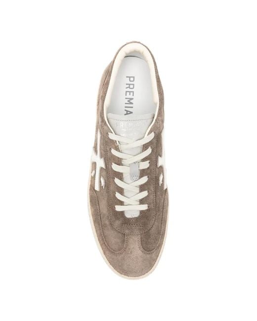 Premiata White David Logo-Patch Sneakers for men