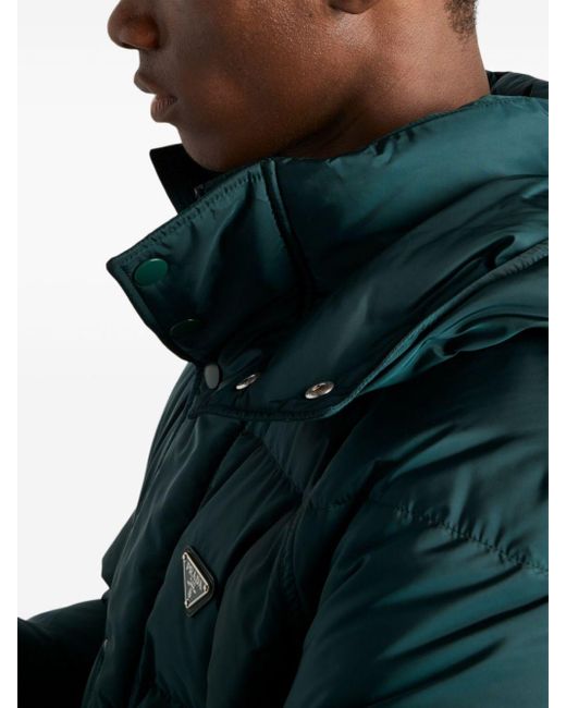 Prada Green Re-Nylon Cropped Down Jacket for men