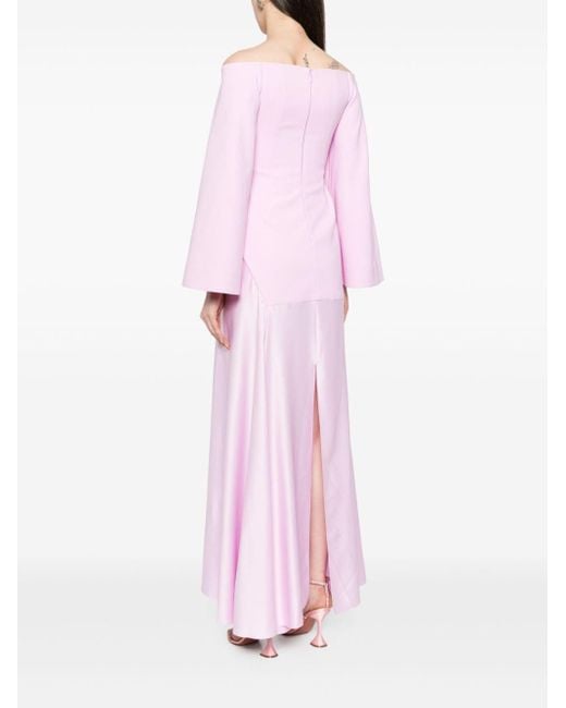 Solace London Pink The Rina Off-shoulder Gown