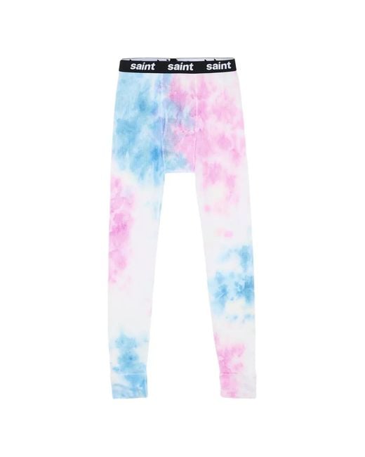 SAINT Mxxxxxx White Tie-Dye Thermal Pants for men