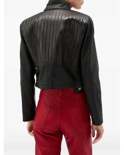 Versace Black Leather Blouson